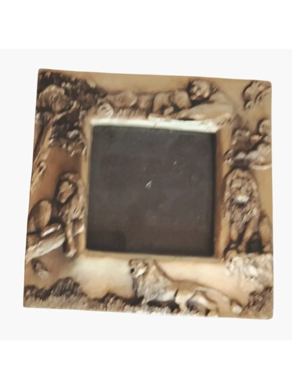 Pier1 Photo Frame Golden Safari Lions Embossed